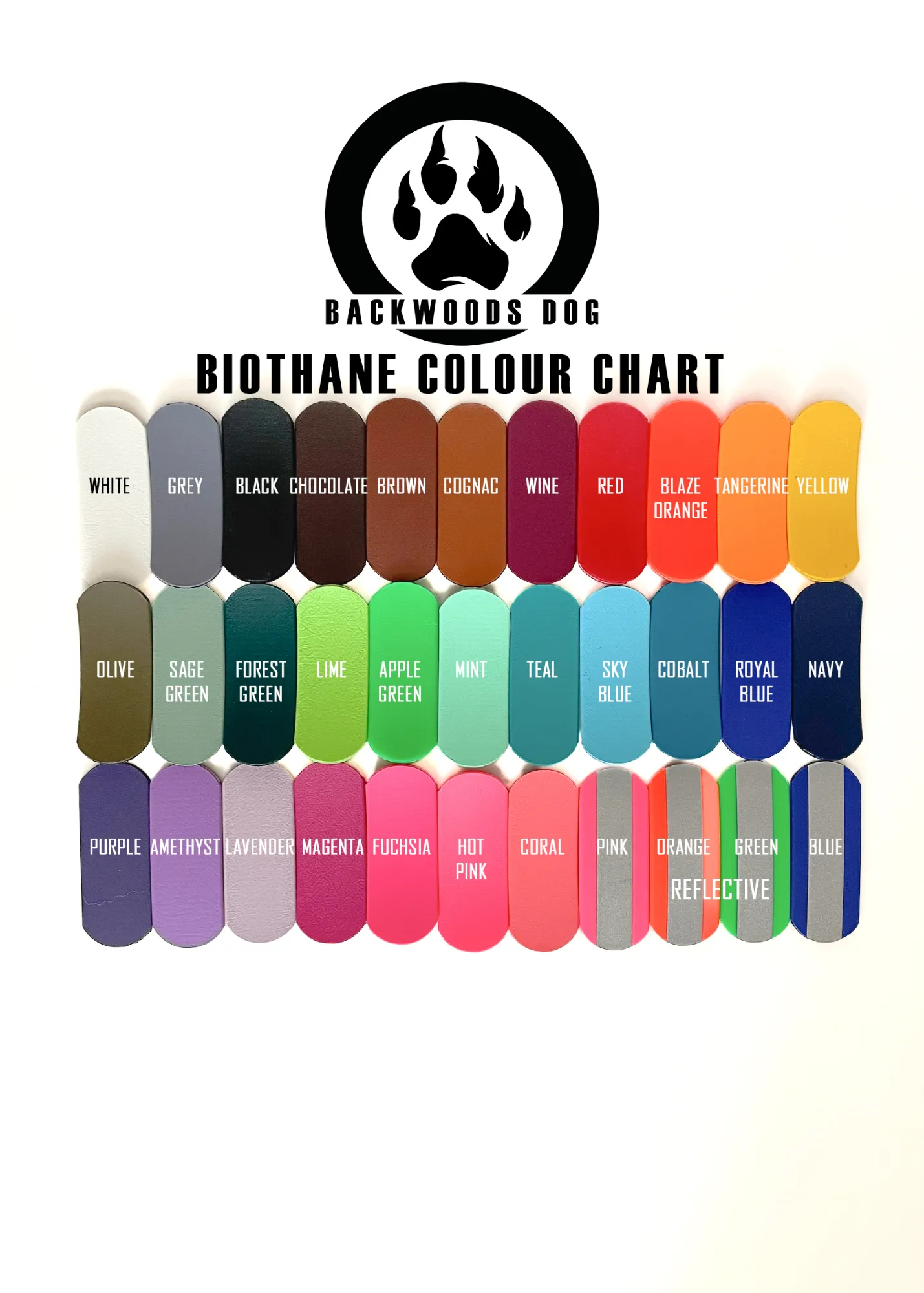 1" Reflective Waterproof BioThane Stainless Steel Buckle Collar