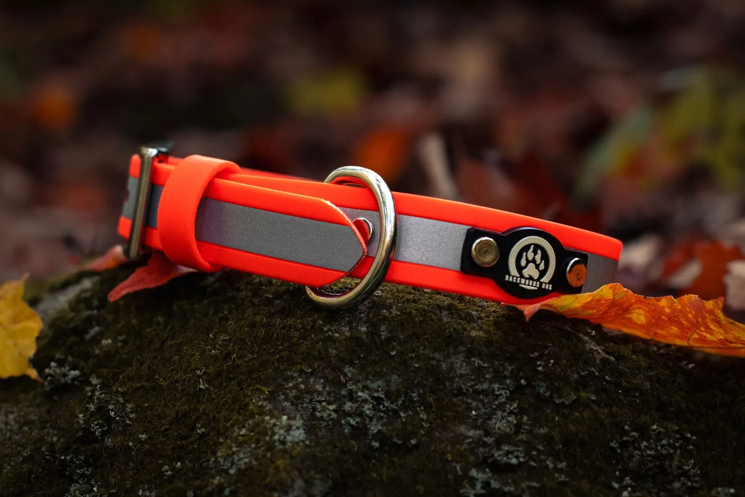 1" Reflective Waterproof BioThane Stainless Steel Buckle Collar