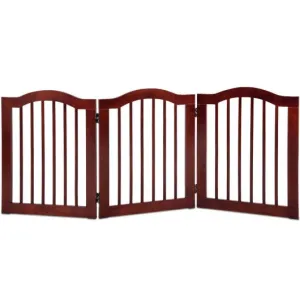 3 Panels Folding Freestanding Wood Pet Dog Safety Gate-24"