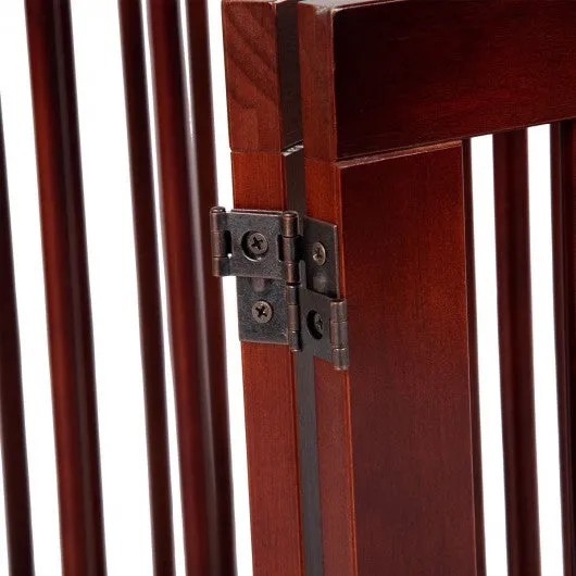 3 Panels Folding Freestanding Wood Pet Dog Safety Gate-24"