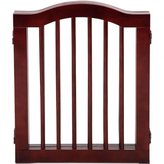 3 Panels Folding Freestanding Wood Pet Dog Safety Gate-24"