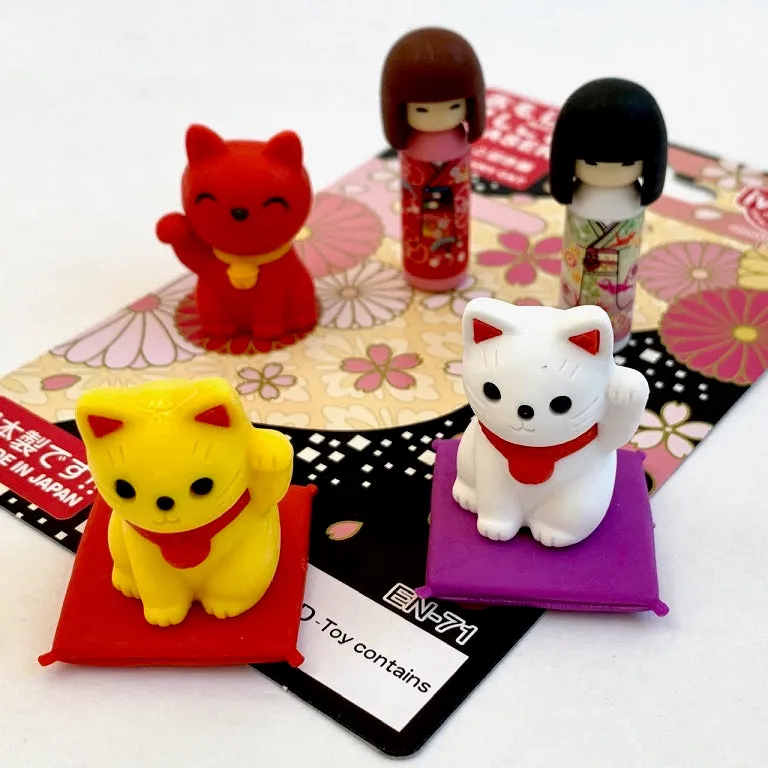 383461 IWAKO DOLL AND CAT ERASER CARD-SINGLE