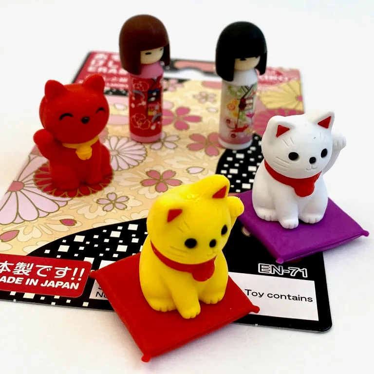 383461 IWAKO DOLL AND CAT ERASER CARD-SINGLE