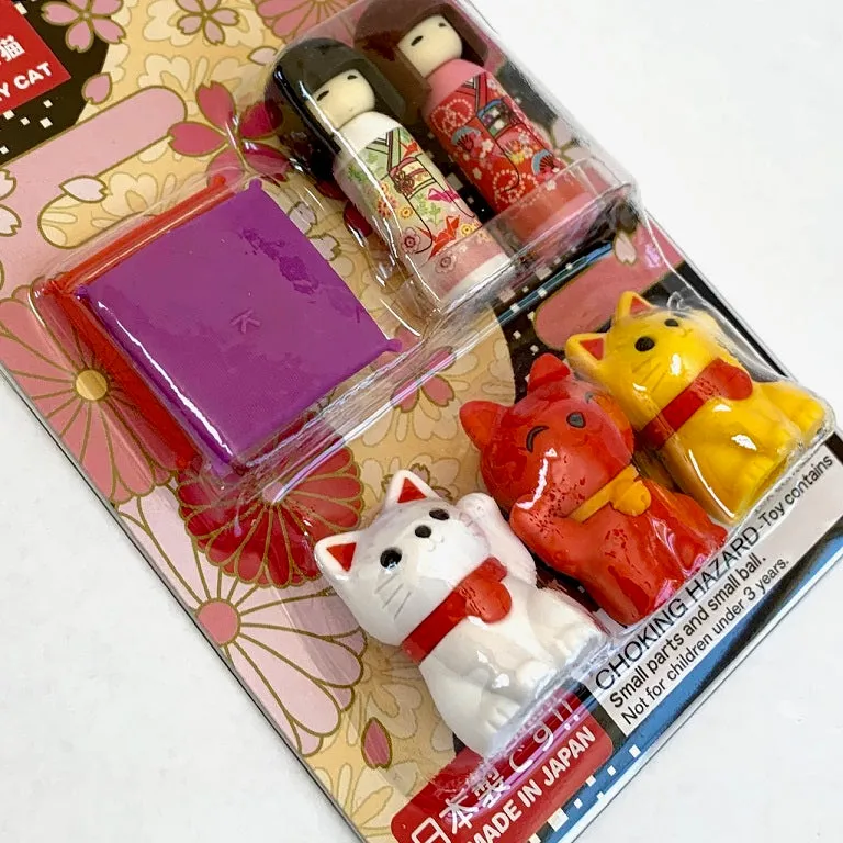 383461 IWAKO DOLL AND CAT ERASER CARD-SINGLE