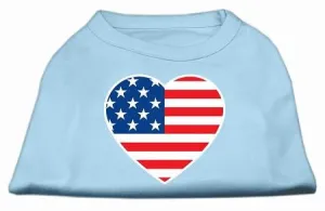 American Flag Heart Screen Print Shirt Baby Blue XXL (18)