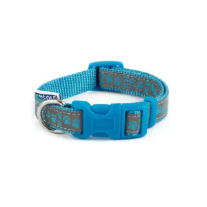 Ancol Reflective Paw Dog Collar Blue