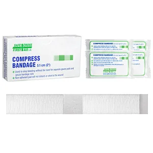 Bandages - Safecross Compress Bandage 5.1X5.1 CM 4/BOX, 02020