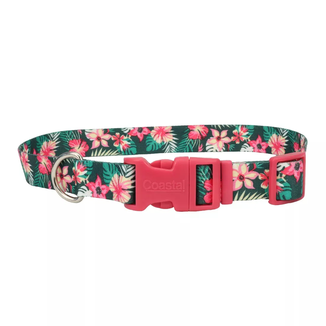 Coastal Pet Products Styles Adjustable Dog Collar (Large 1" x 18" -26" Hunter Tropical Flower)