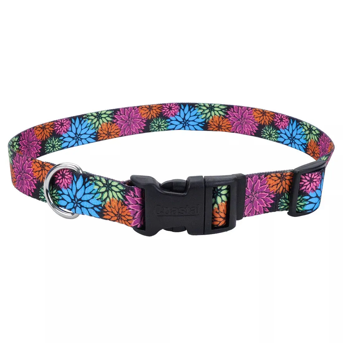 Coastal Pet Products Styles Adjustable Dog Collar (Large 1" x 18" -26" Hunter Tropical Flower)