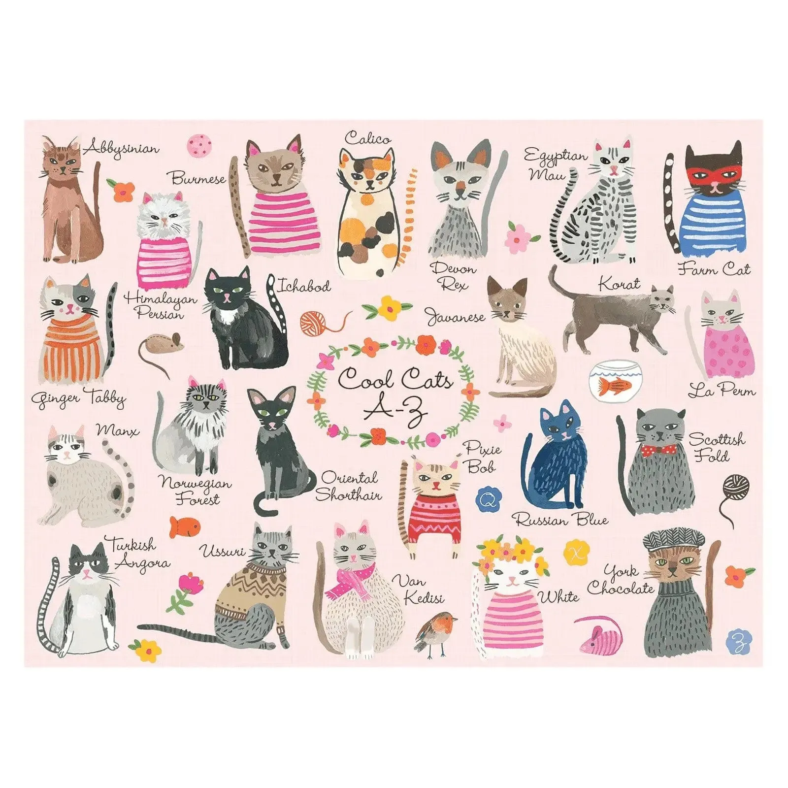 Cool Cats A-Z Jigsaw Puzzle Burmese Manx Norwegian 1000 Pieces