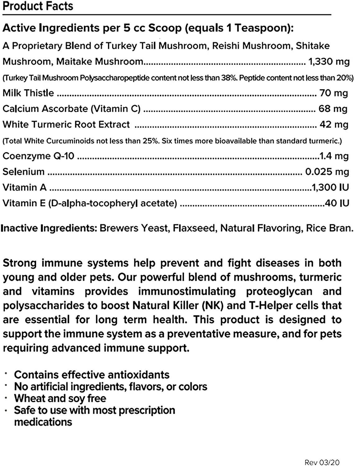 Critical Immune Defense for Dogs & Cats; Supports Normal Cell Growth