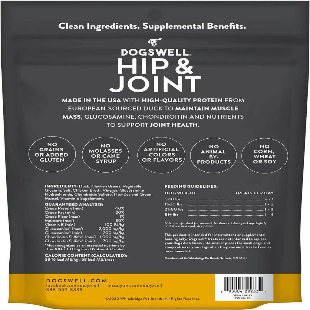 Dogswell Jerky Hip & Joint Duck Recipe Grain-Free Treats