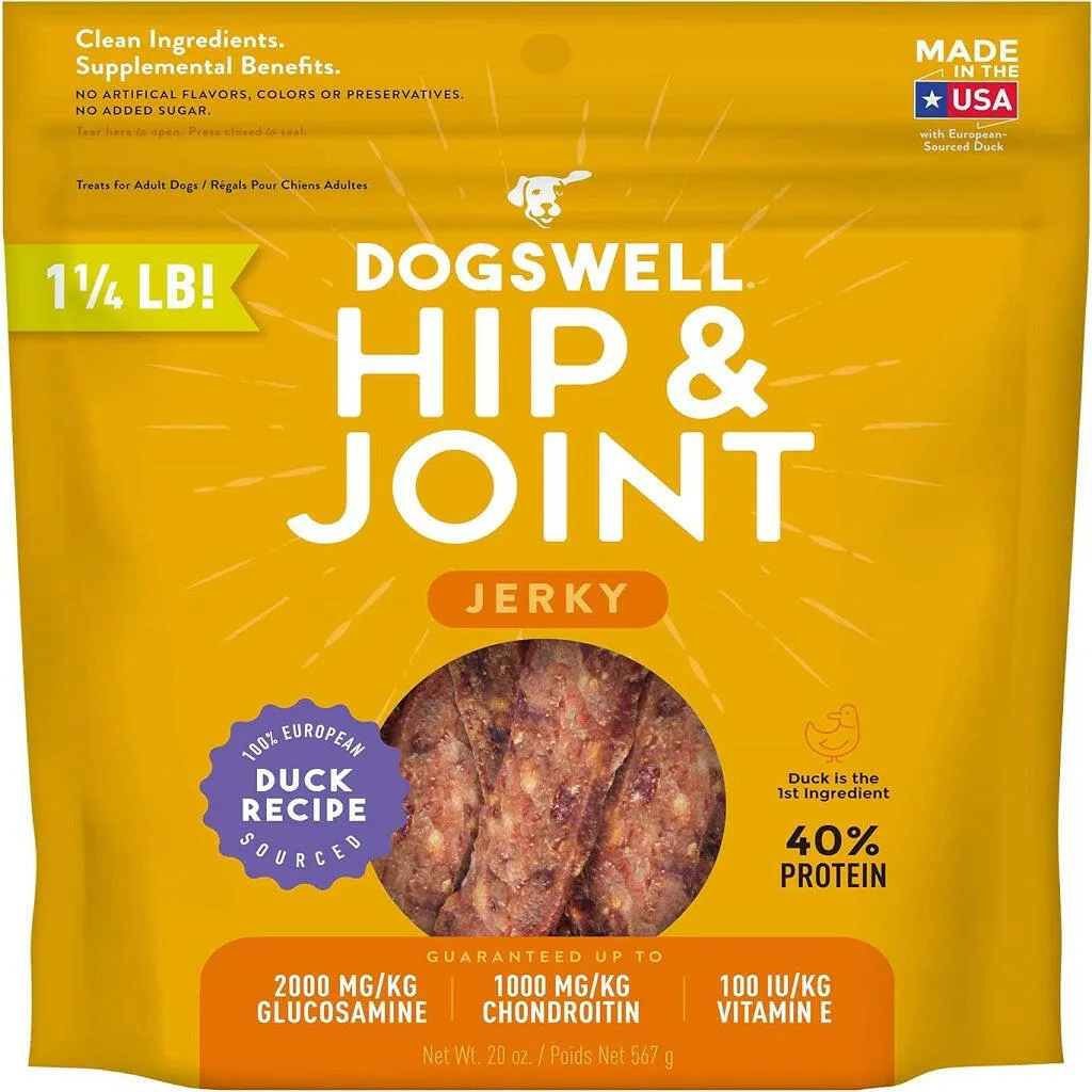 Dogswell Jerky Hip & Joint Duck Recipe Grain-Free Treats