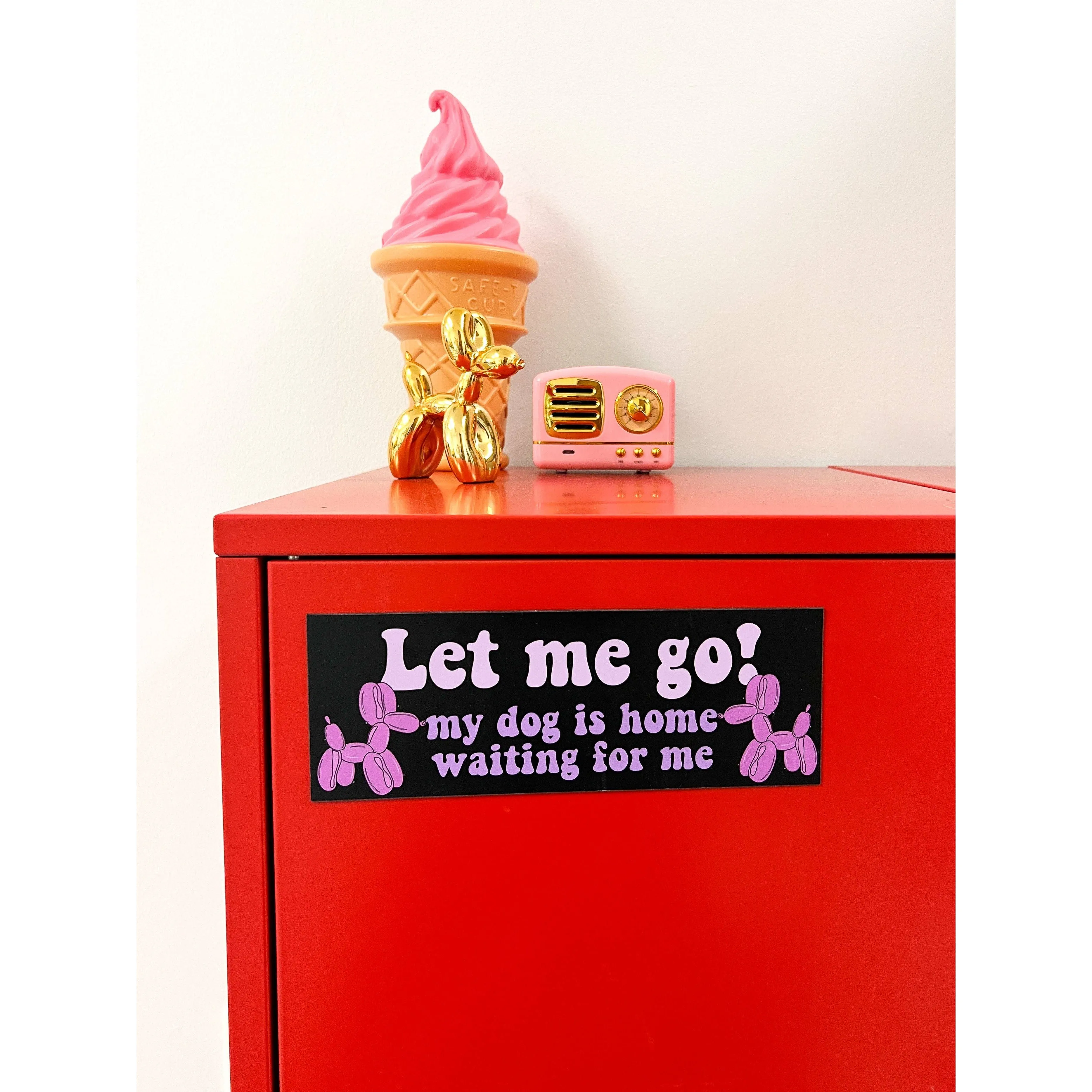 Let Me Go My Dog Is Waiting For Me Car Magnet | Weatherproof Vehicle Magnetic Surface Decor  |  3" x 8.5"