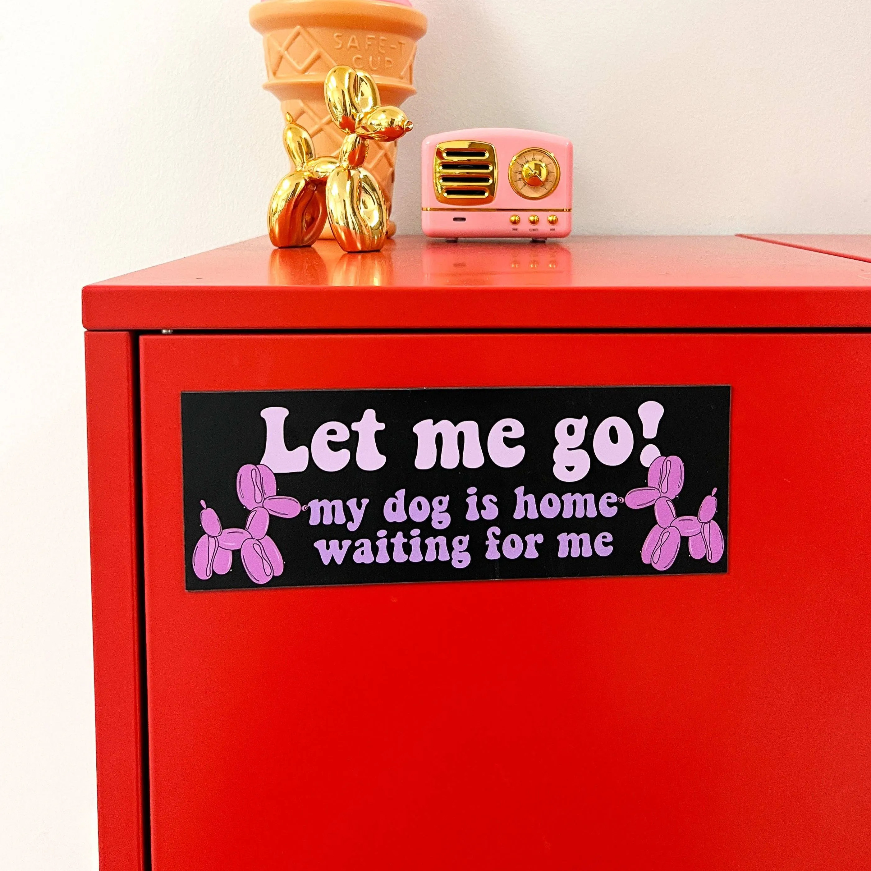 Let Me Go My Dog Is Waiting For Me Car Magnet | Weatherproof Vehicle Magnetic Surface Decor  |  3" x 8.5"
