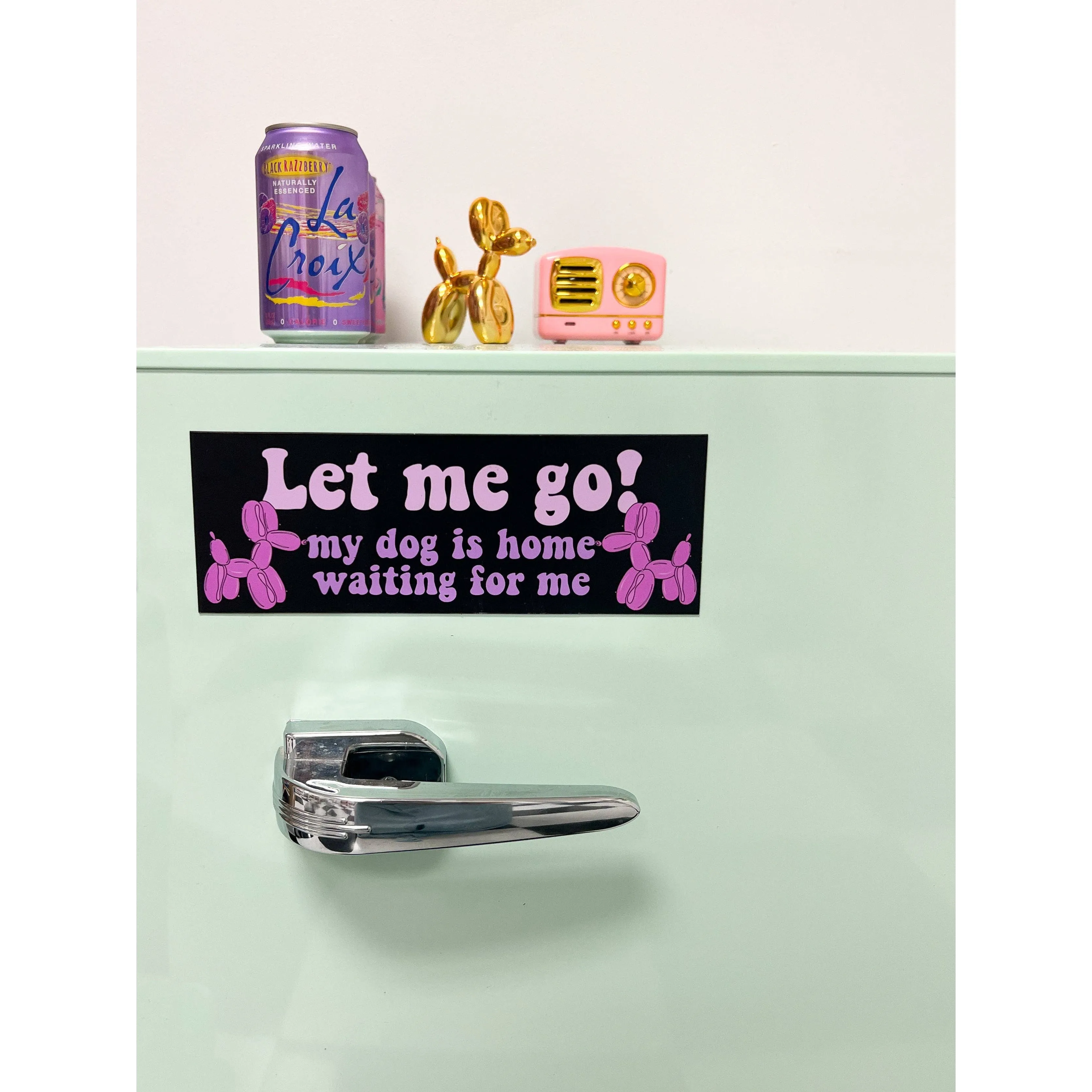 Let Me Go My Dog Is Waiting For Me Car Magnet | Weatherproof Vehicle Magnetic Surface Decor  |  3" x 8.5"