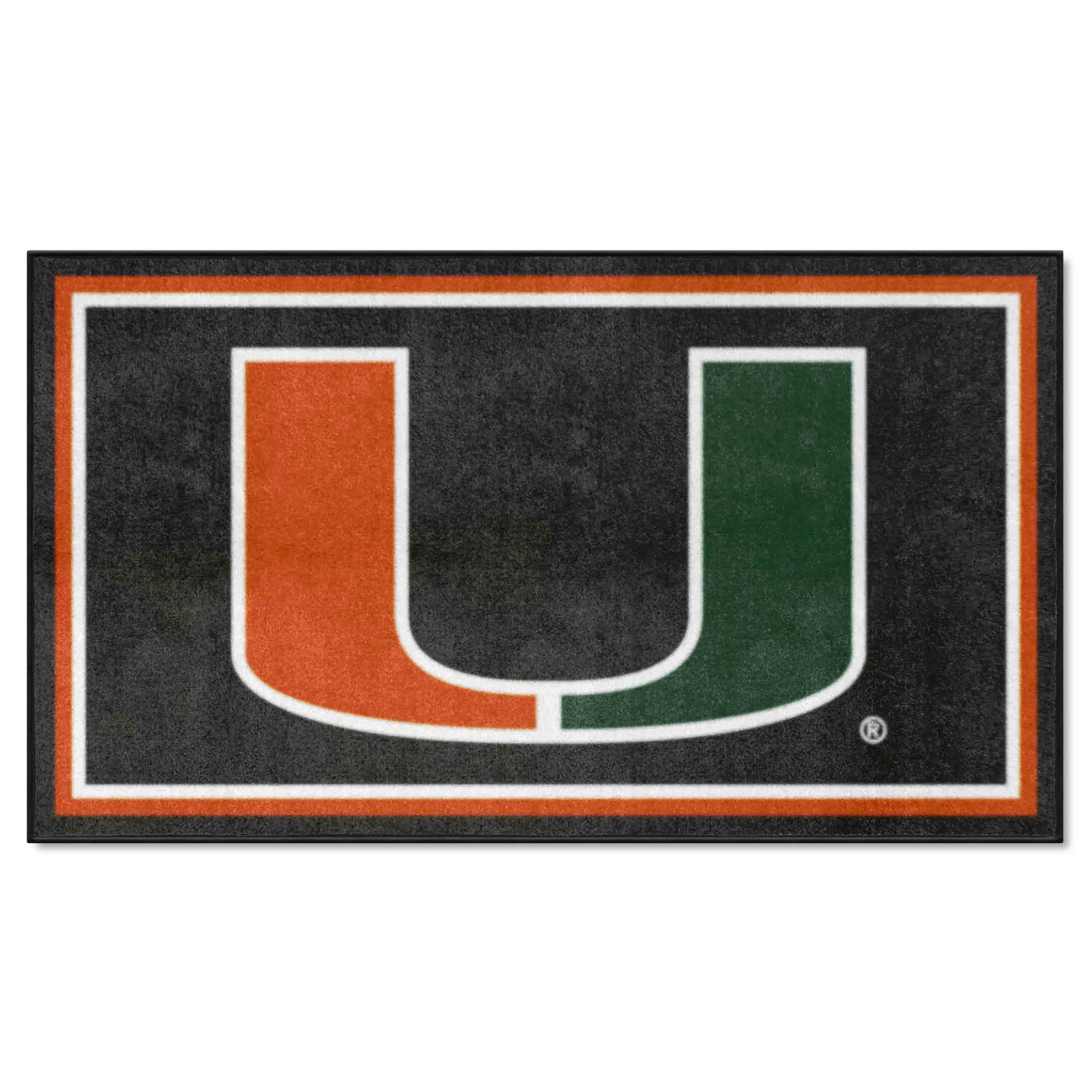 Miami Hurricanes 3ft. x 5ft. Plush Area Rug, Black
