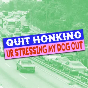 Quit Honking Bumper Sticker