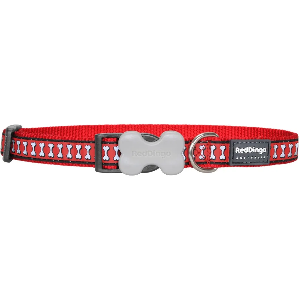 Red Dingo Reflective Dog Collar - Small