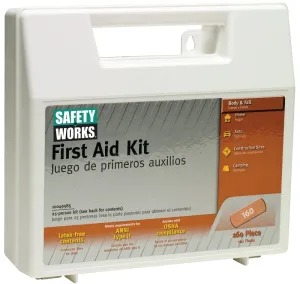 Safety Works 10049585 First Aid Kit, 160-Piece, Plastic :EA: QUANTITY: 1