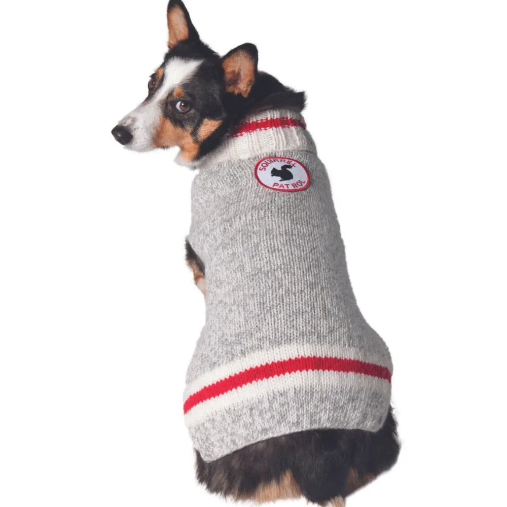 Squirrel Patrol Hand Knit Wool Dog Sweater by Chilly Dog