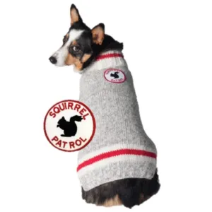 Squirrel Patrol Hand Knit Wool Dog Sweater by Chilly Dog