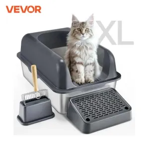 VEVOR Extra Large Stainless Steel Cat Litter Box