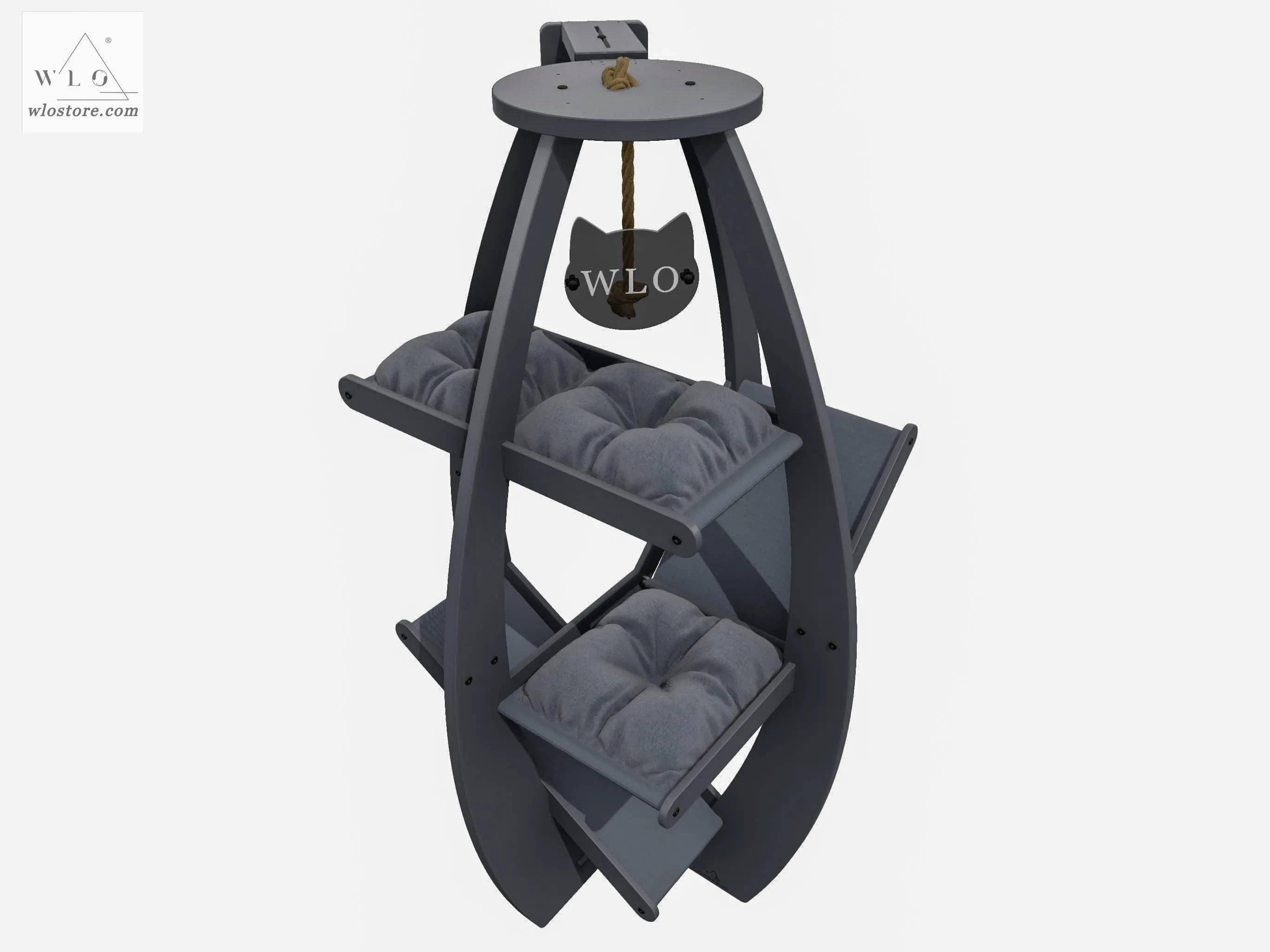 WLO® Gray Circular Modern Cat Tree