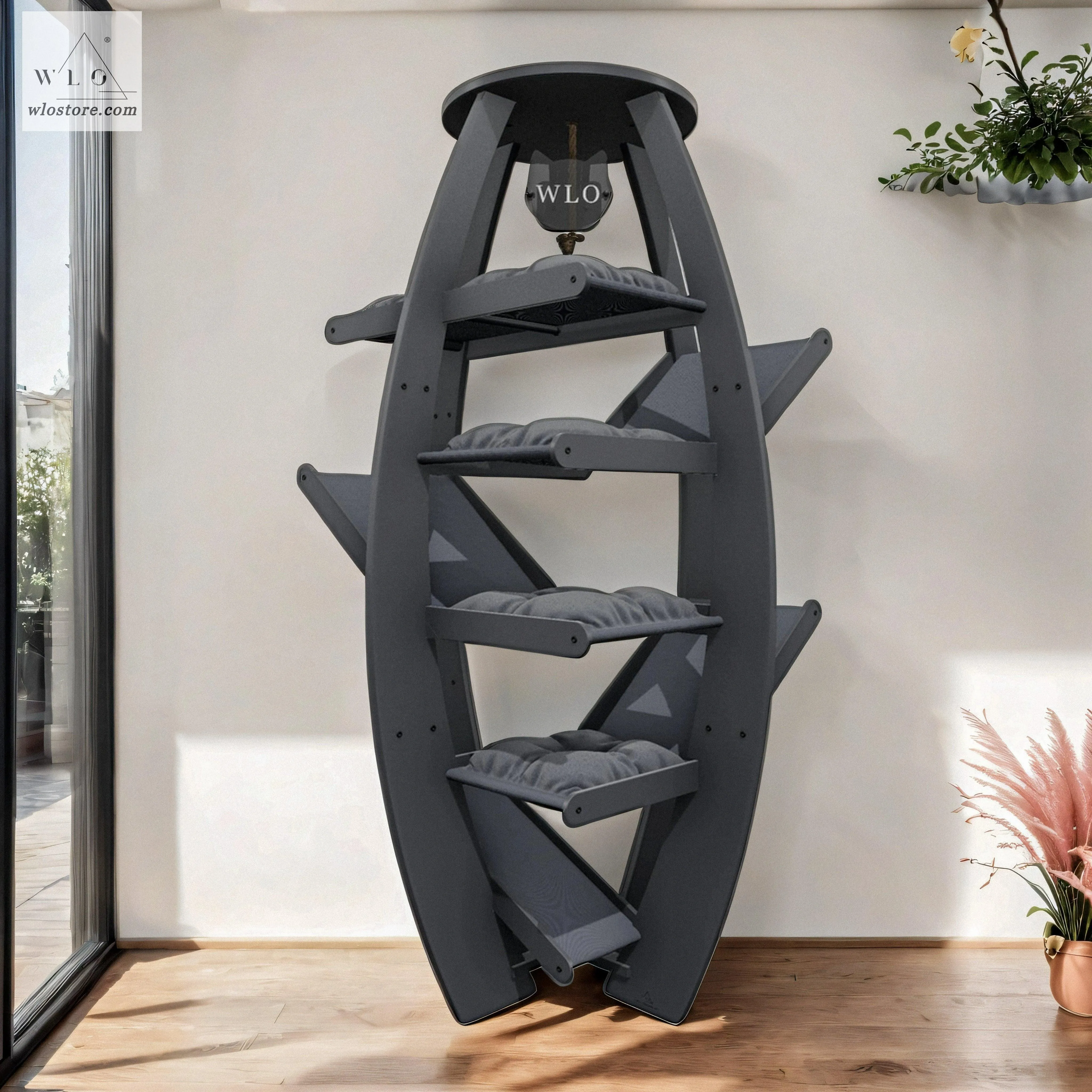 WLO® Gray Circular Modern Cat Tree