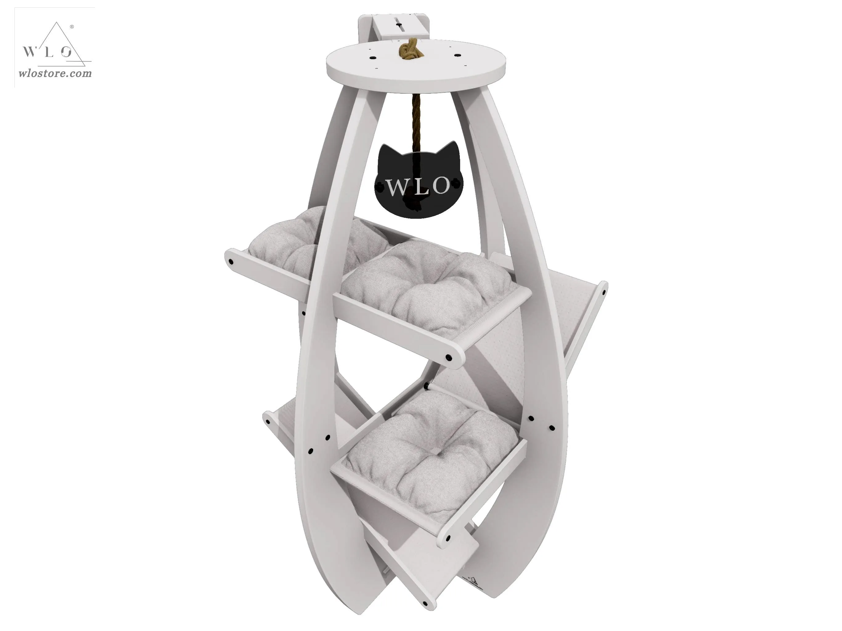 WLO® White Circular Modern Cat Tree