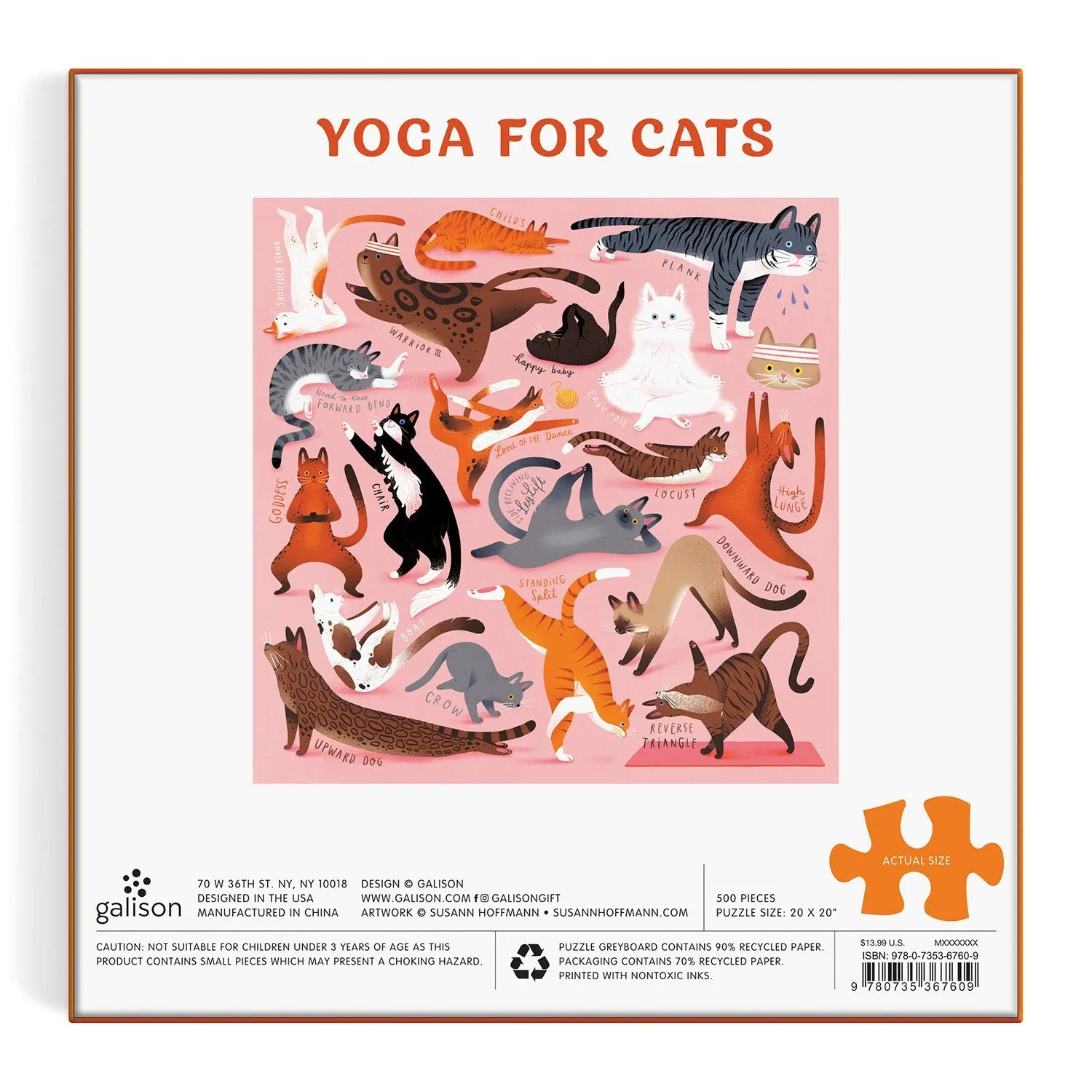 Yoga for Cats 500 Piece Jigsaw Puzzle